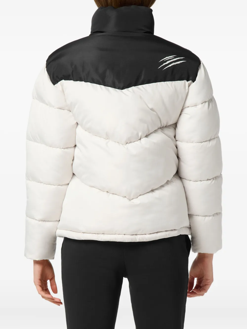 Plein Sport Colour-block Padded Jacket In White