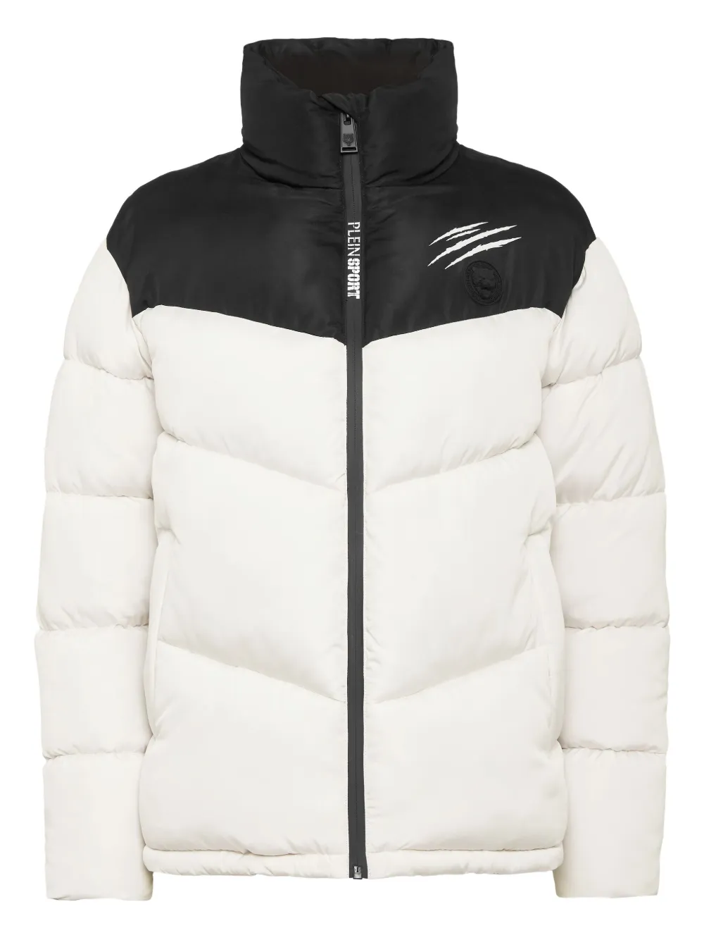 Plein Sport Colour-block Padded Jacket In White