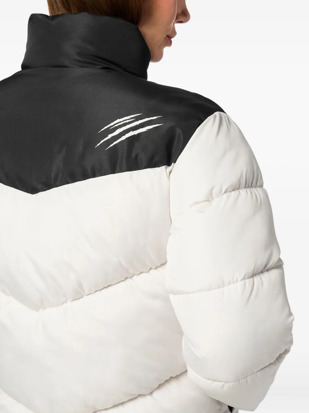 Plein Sport Colour-block Padded Jacket In White