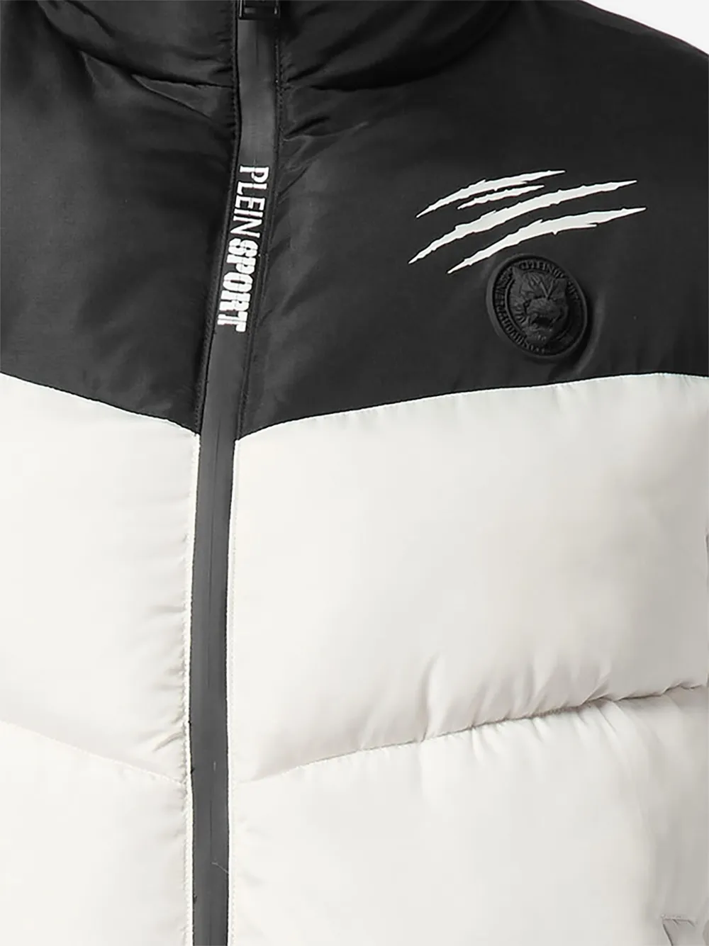 Plein Sport Colour-block Padded Jacket In White