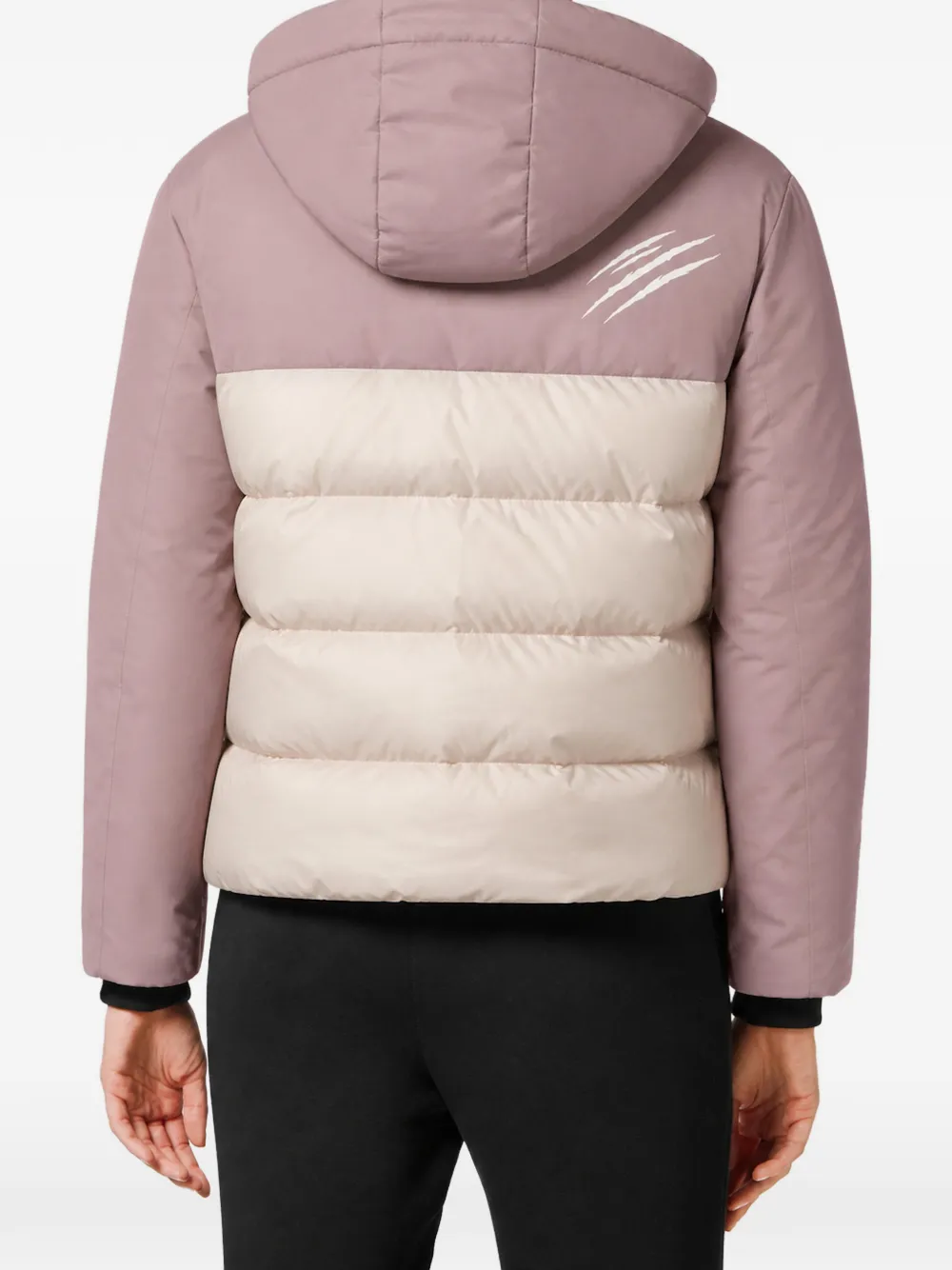 Plein Sport Scratch logo-patch puffer jacket Roze