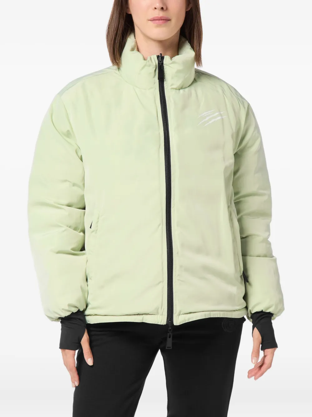 Plein Sport Padded Puffer Jacket In Green