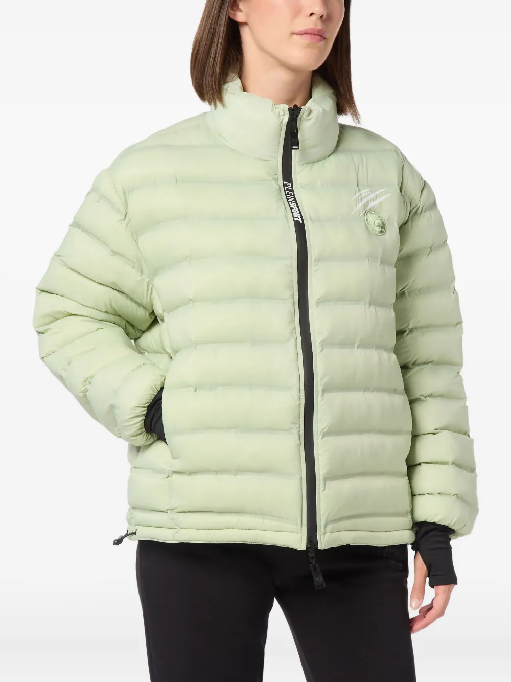 Plein Sport Padded Puffer Jacket In Green