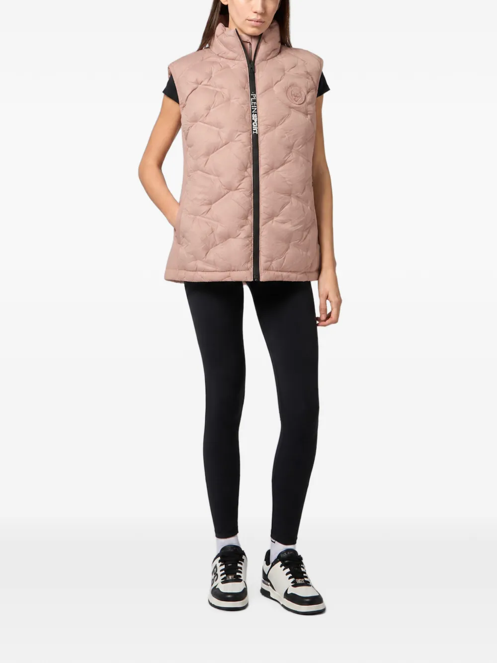 Plein Sport quilted padded gilet Roze