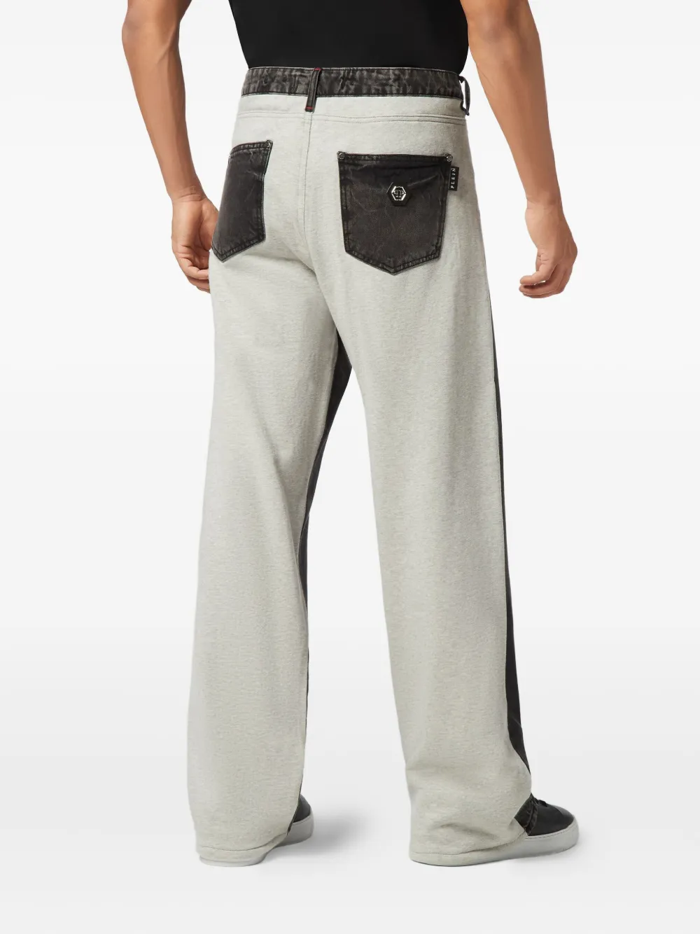 Philipp Plein Jeans met fleece vlakken Zwart