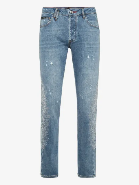 Philipp Plein embellished straight-cut jeans