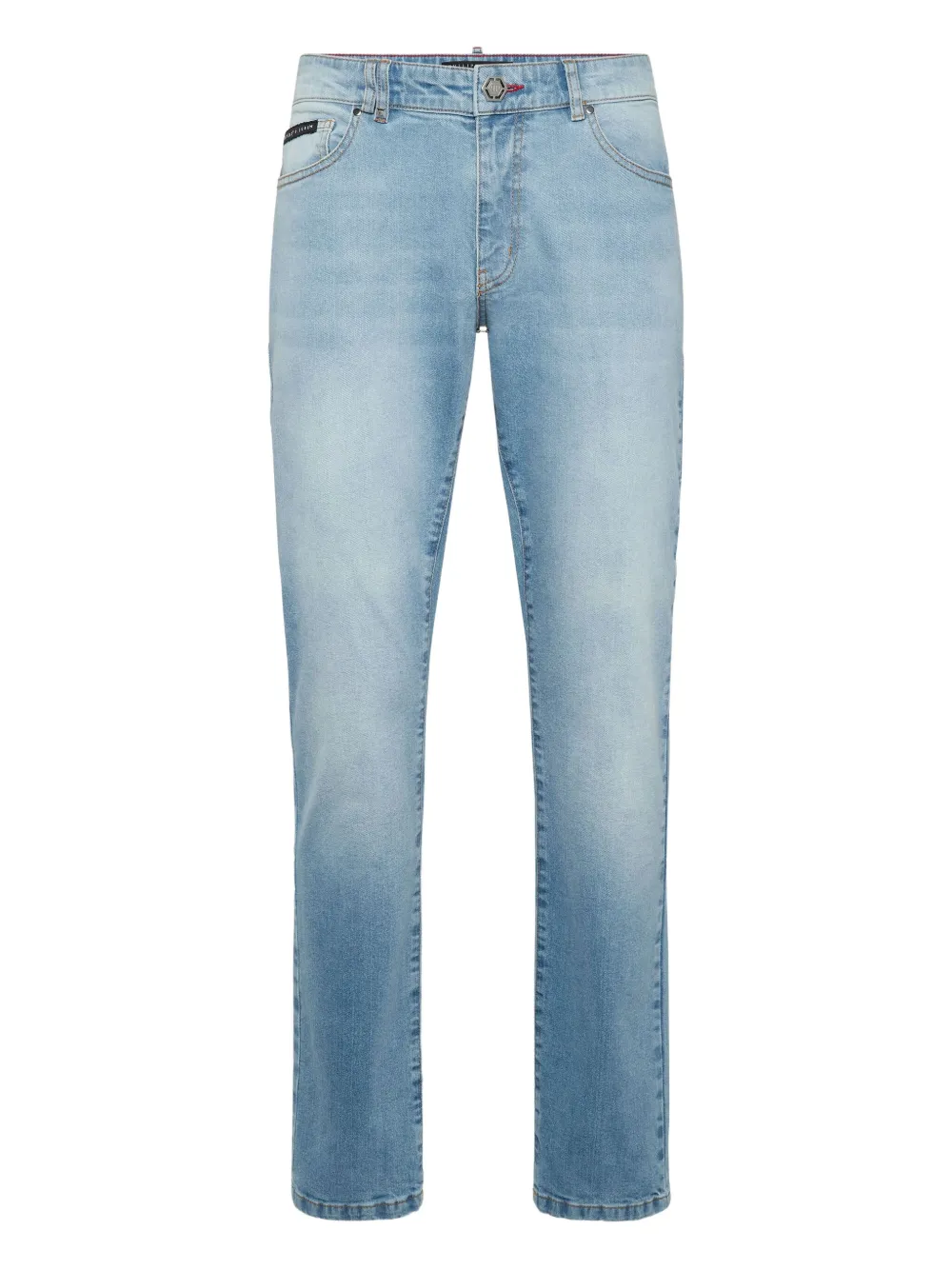 Philipp Plein Logo-plaque Jeans In Blue