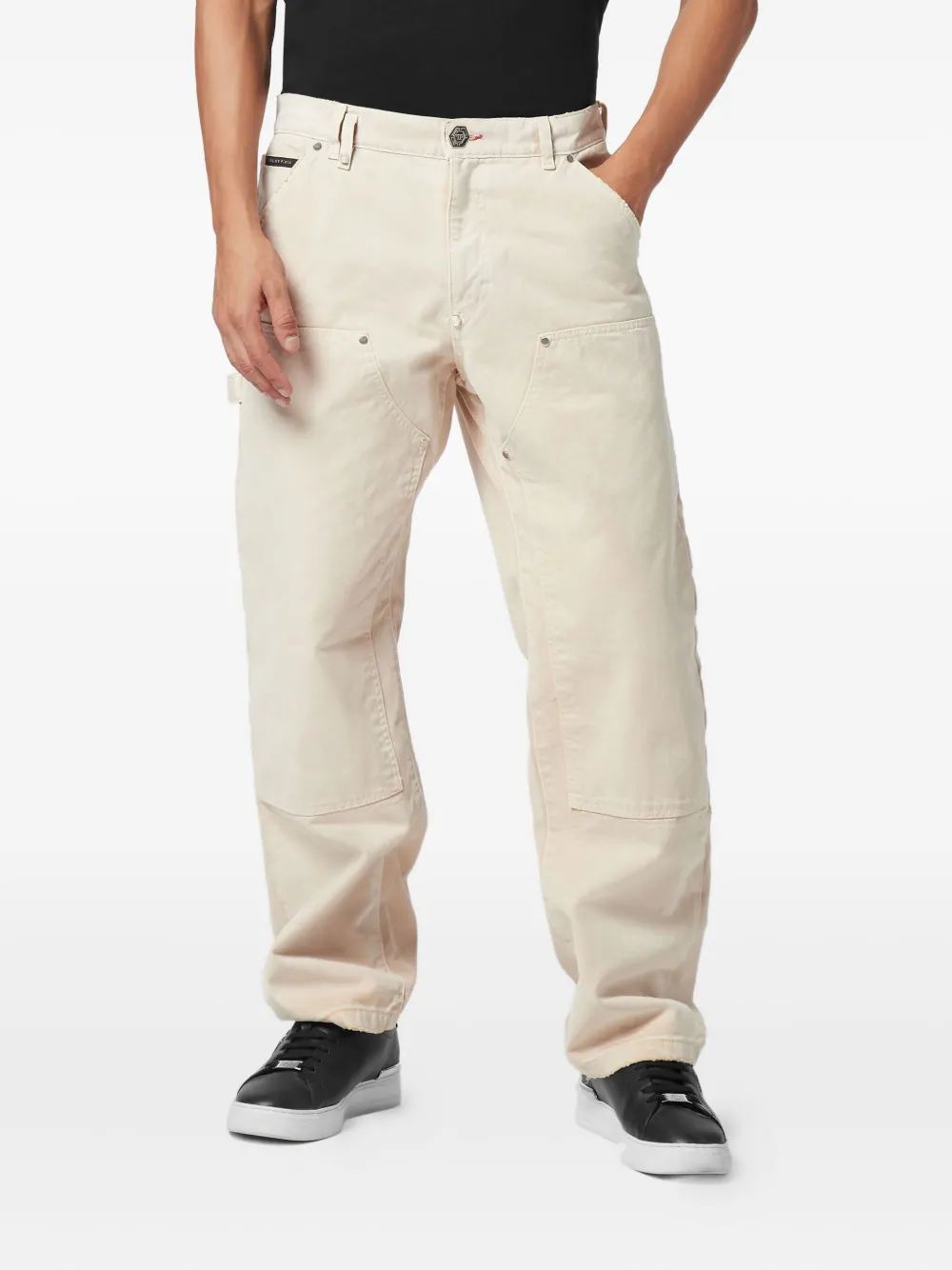 Philipp Plein Gerafelde cargo broek - Beige