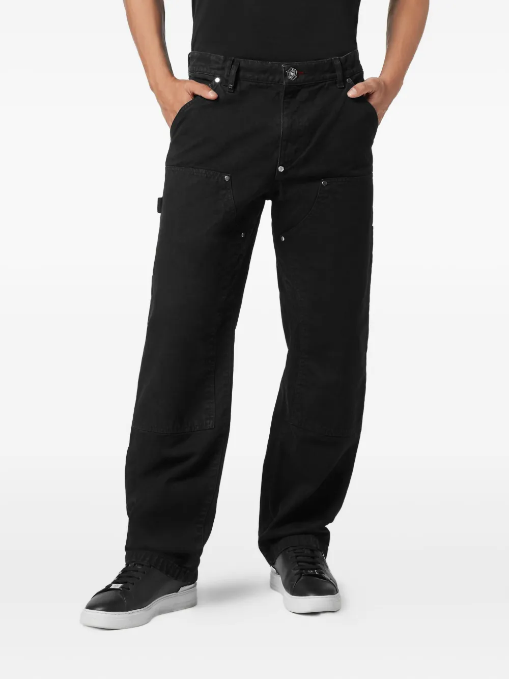 Philipp Plein Cargo broek met logoplakkaat - Blauw