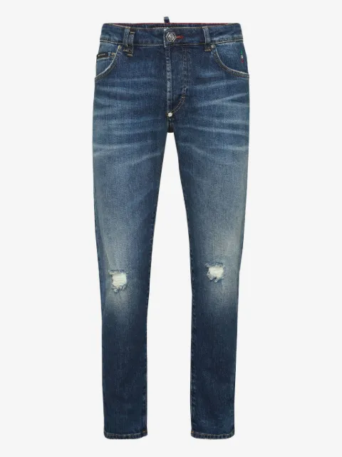Philipp Plein jeans med logotypplakett