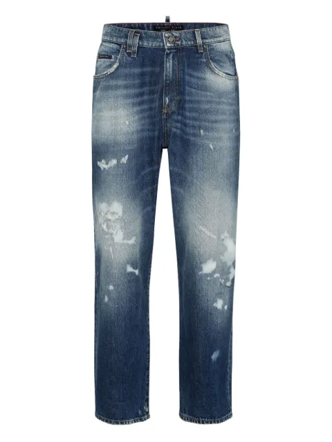 Philipp Plein distressed paint-splatter jeans