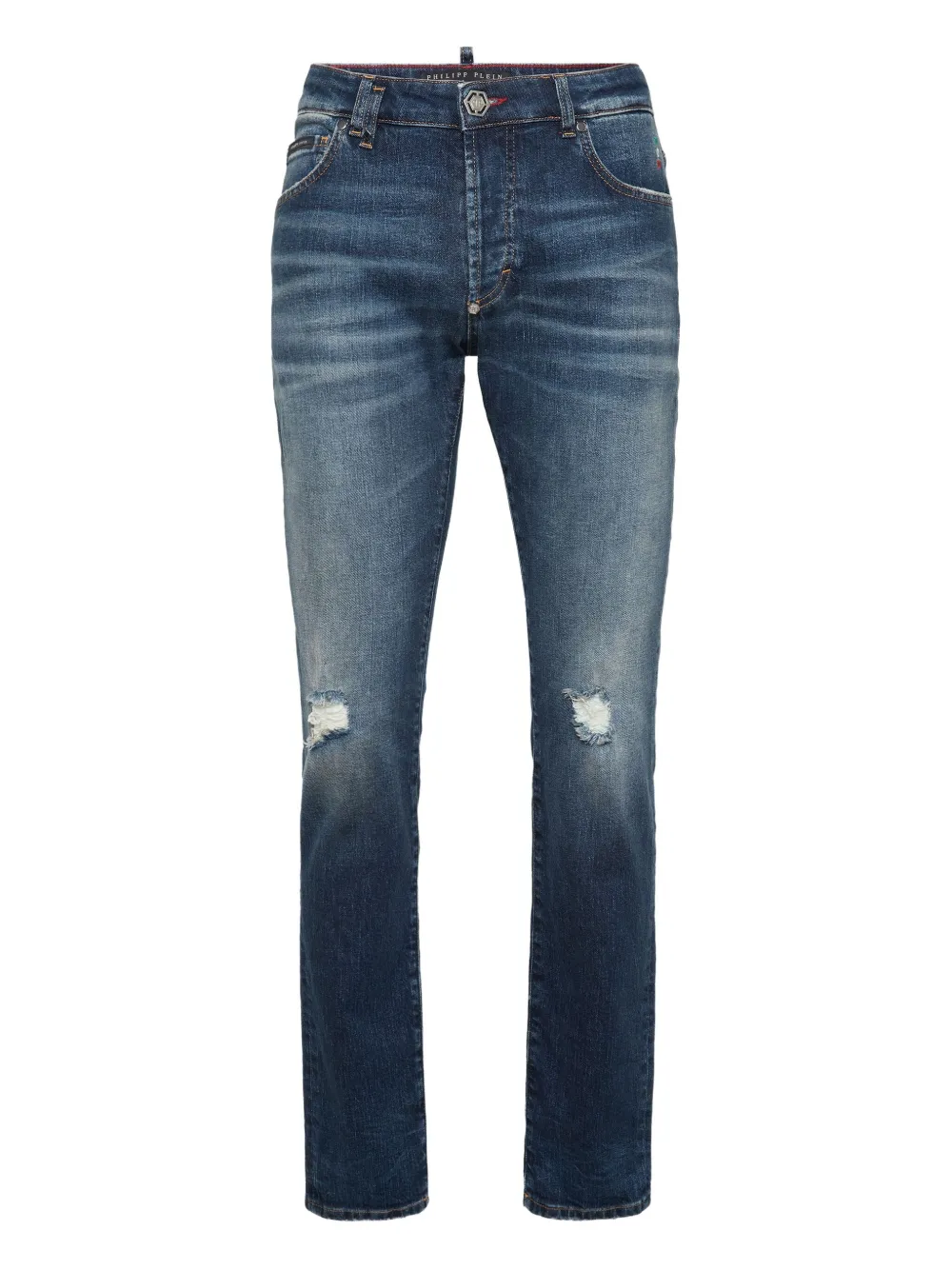Philipp Plein jeans rectos con efecto envejecido | azul | Image 1