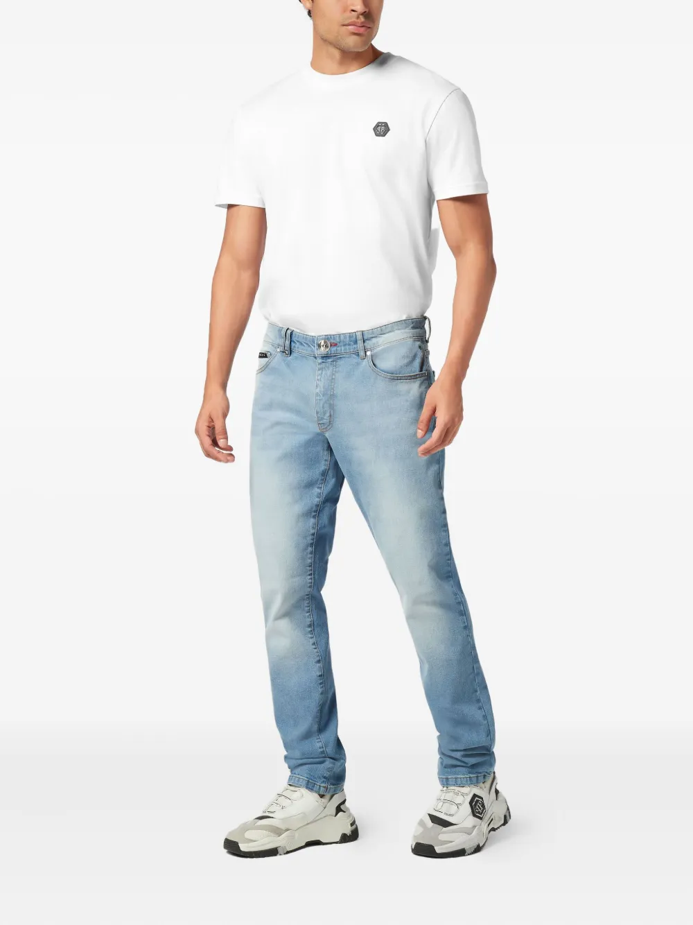 Philipp Plein Jeans met logoplakkaat - Blauw