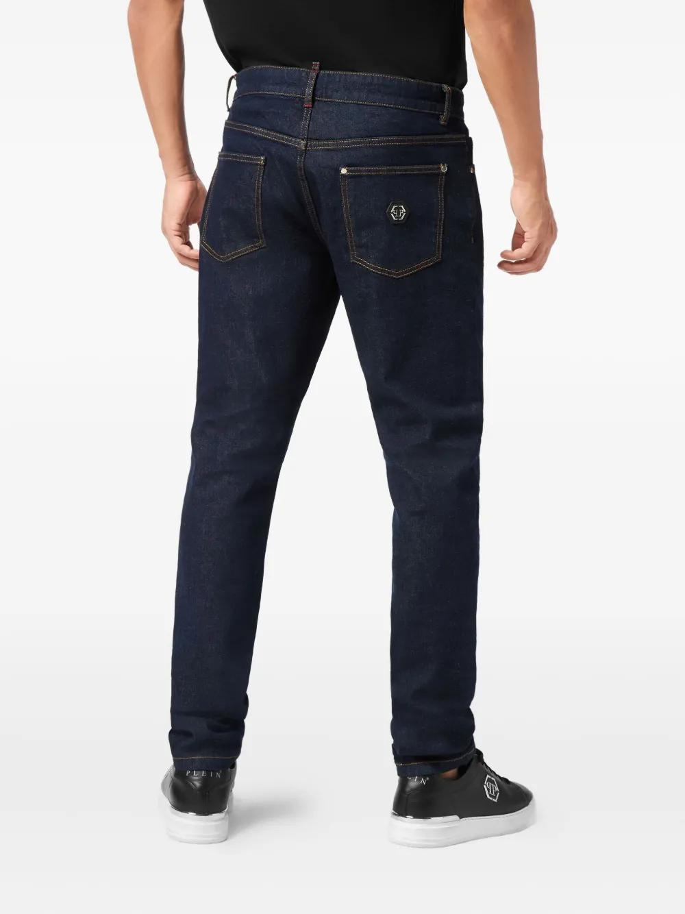 Philipp Plein Jeans met logoplakkaat Blauw