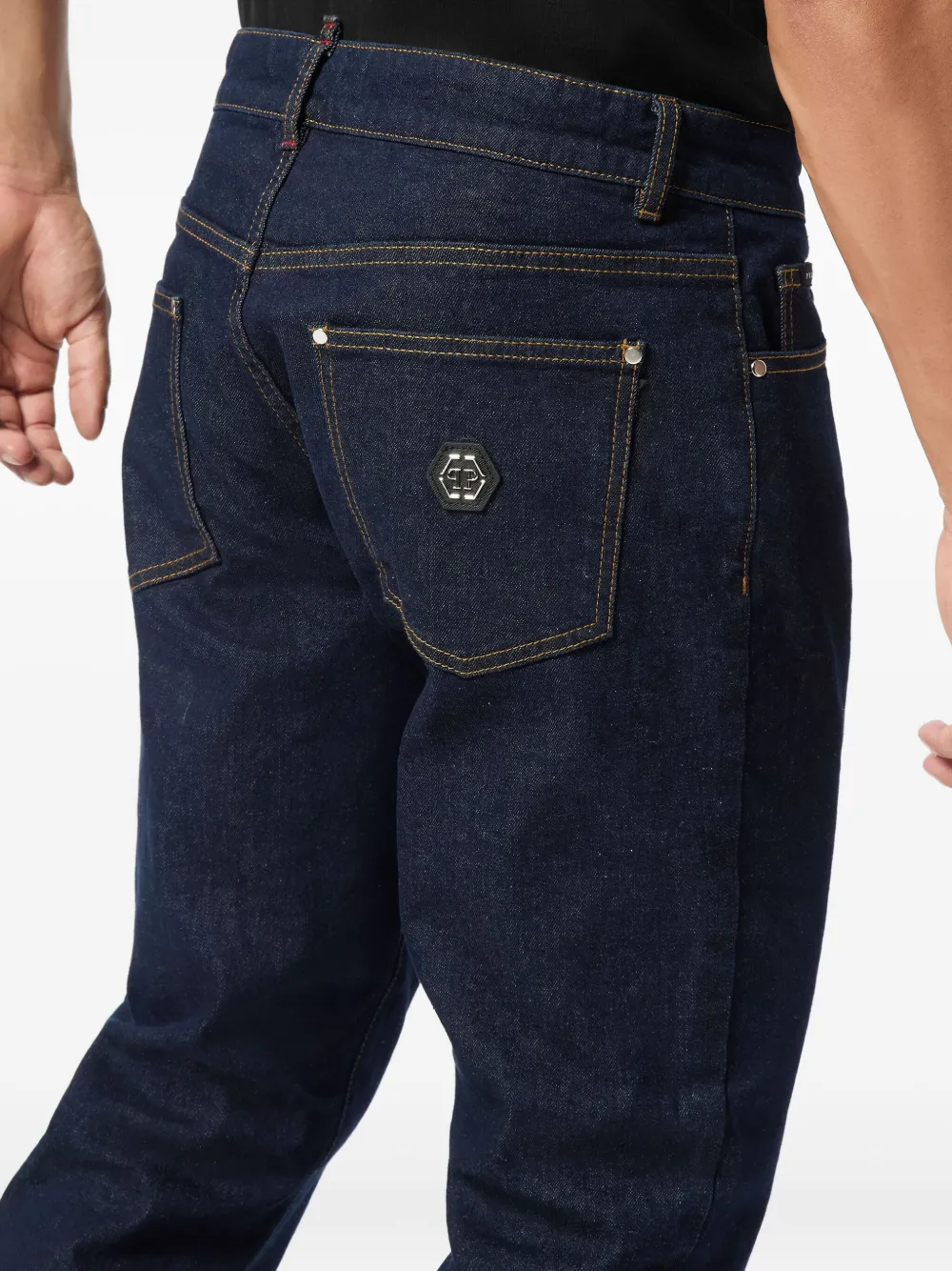 Philipp Plein Jeans met logoplakkaat Blauw