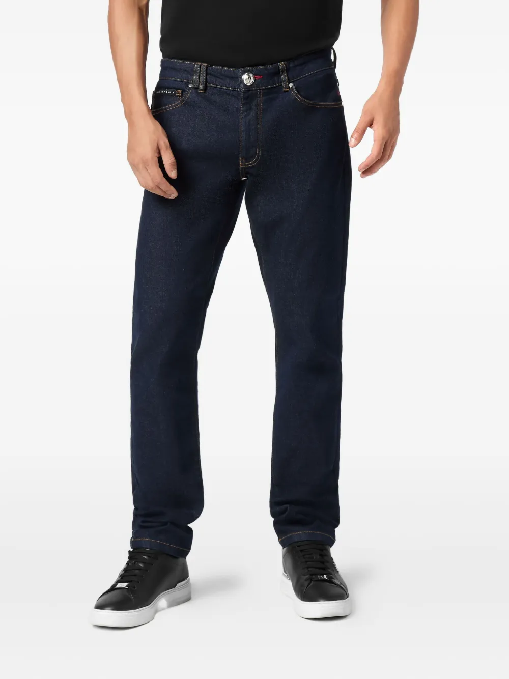 Philipp Plein Jeans met logoplakkaat Blauw
