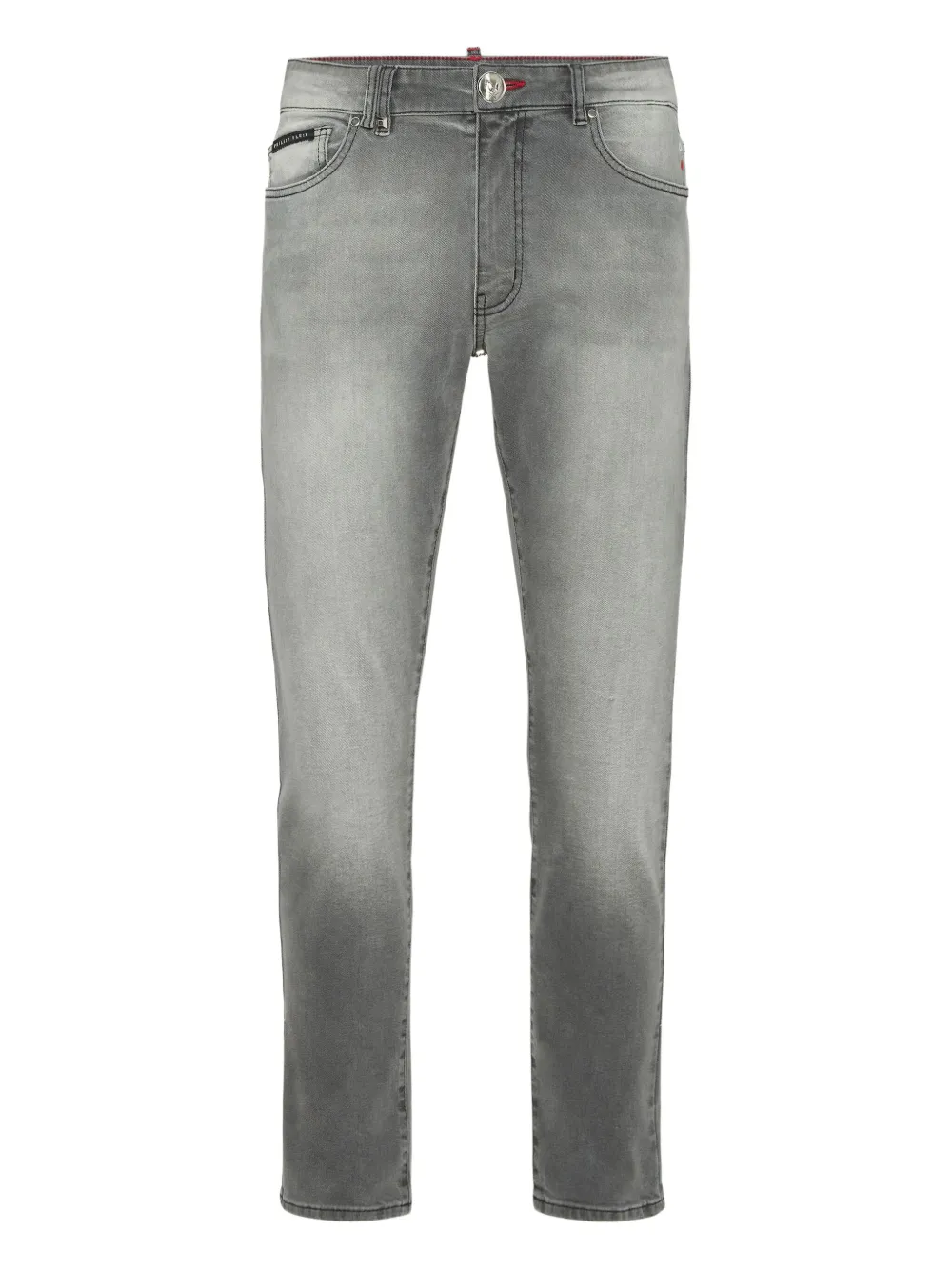 Philipp Plein Jeans con placca logo - Grigio