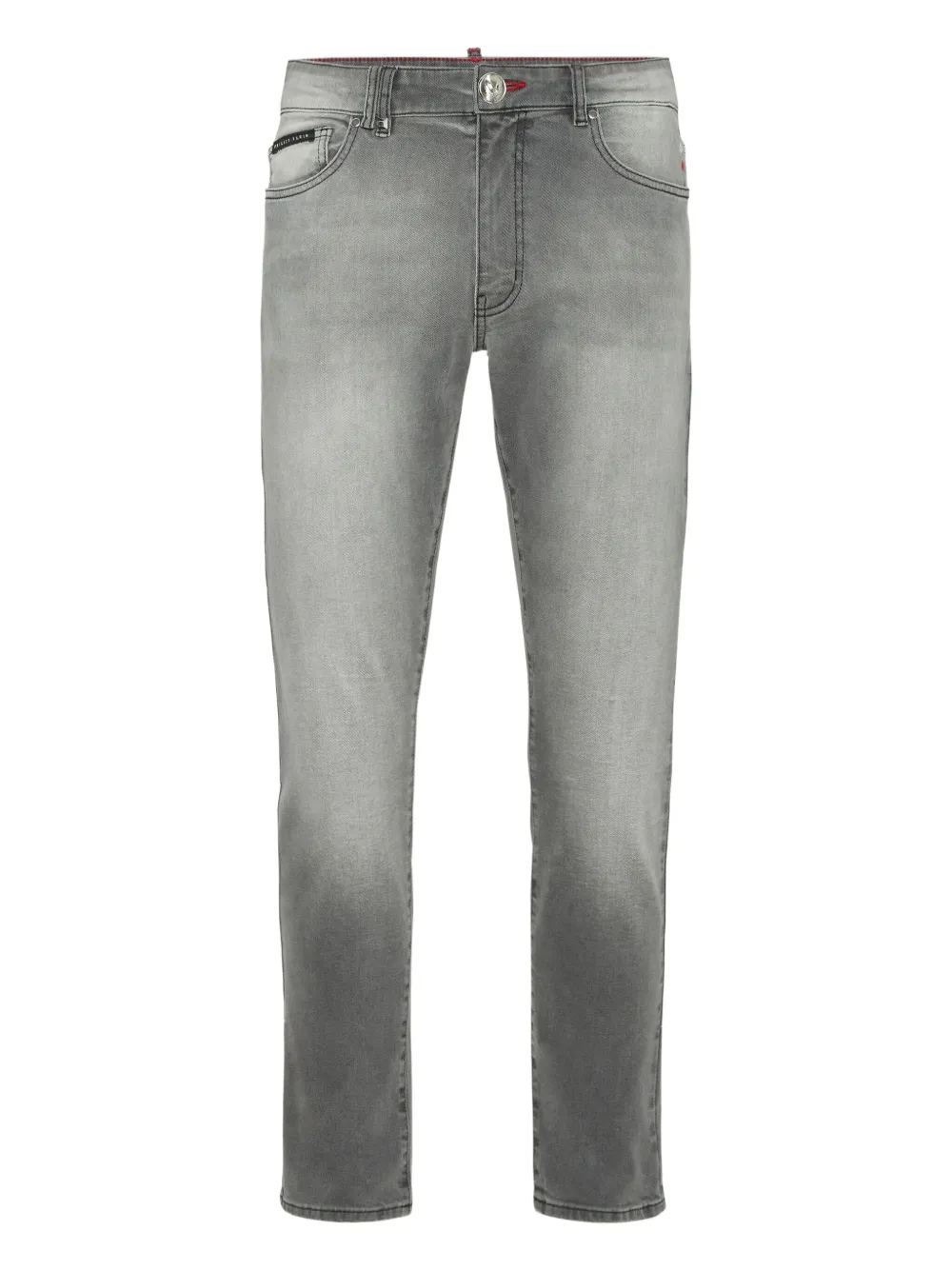 Philipp Plein Logo-plaque Jeans In Gray