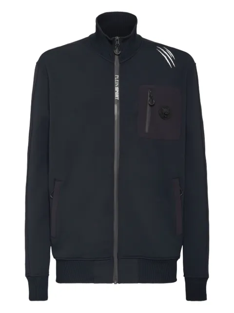 Plein Sport scratch-detail zip-up jacket