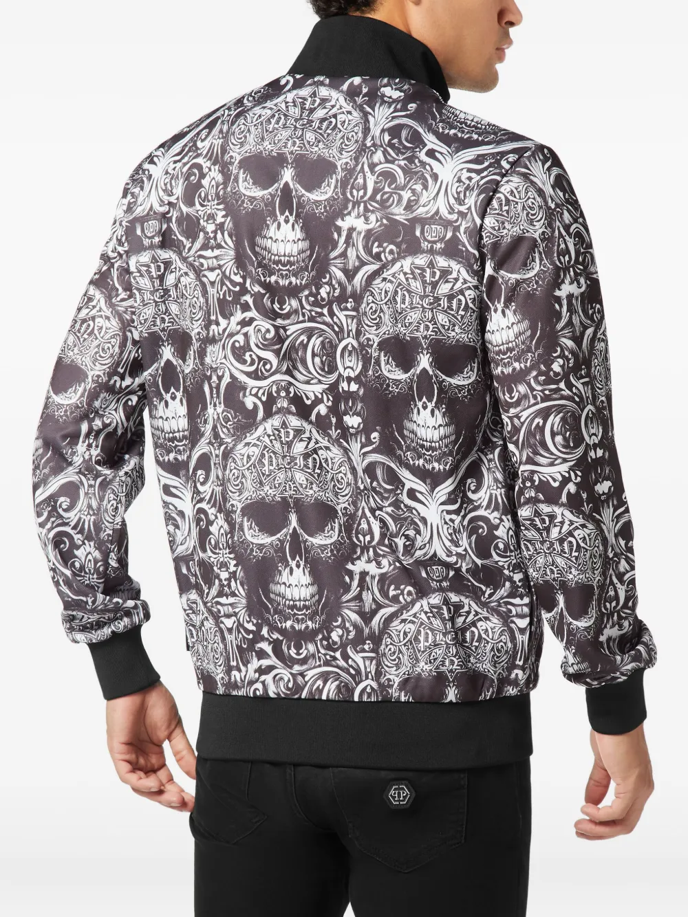 Philipp Plein Jack met doodskopprint Zwart