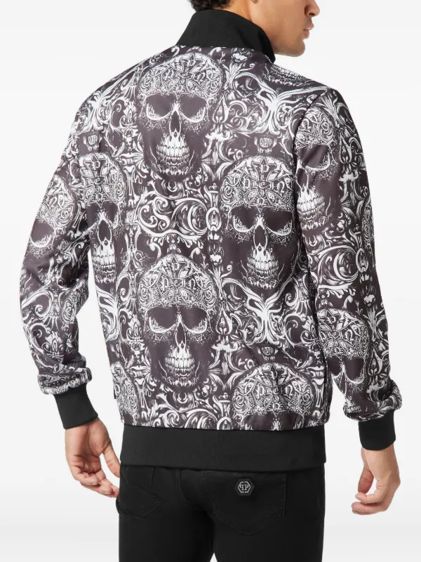 フィリッププレイン　背面スカル刺繍テーラードジャケット Philipp Plein スカル ジャケット | ブラック | FARFETCH JP
