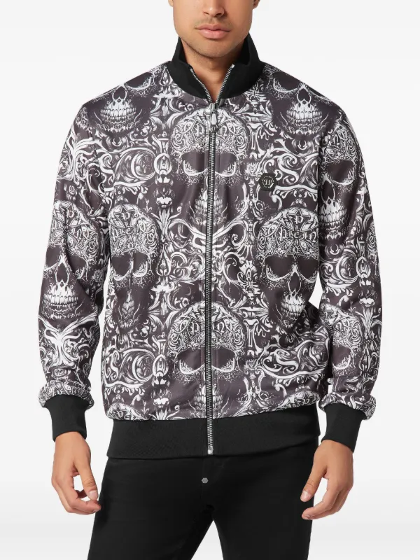 【美品】PHILIPP PLEIN HOMME トラックジャケット スカル Philipp Plein スカル ジャケット | ブラック | FARFETCH JP