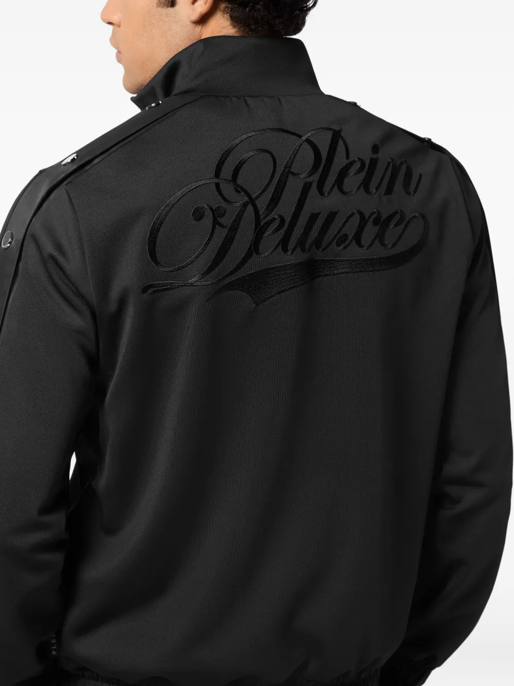 Philipp Plein Button-detail Track Jacket In Black