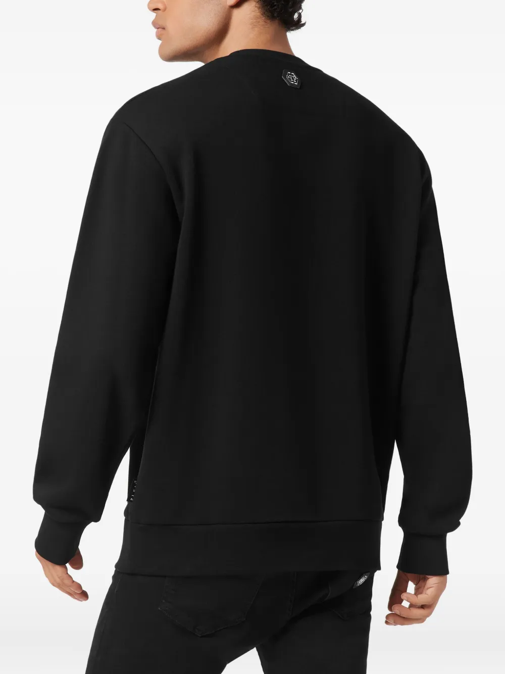 Philipp Plein Katoenen sweater verfraaid met wasbeer Zwart