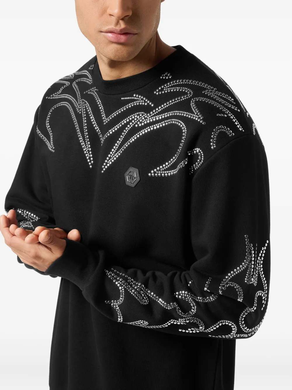 Philipp Plein Sweater met studs Zwart