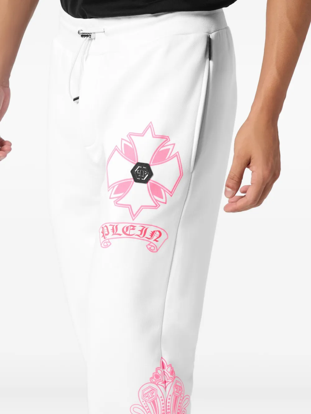 Philipp Plein Puffy Chrome Crest trainingsbroek Wit