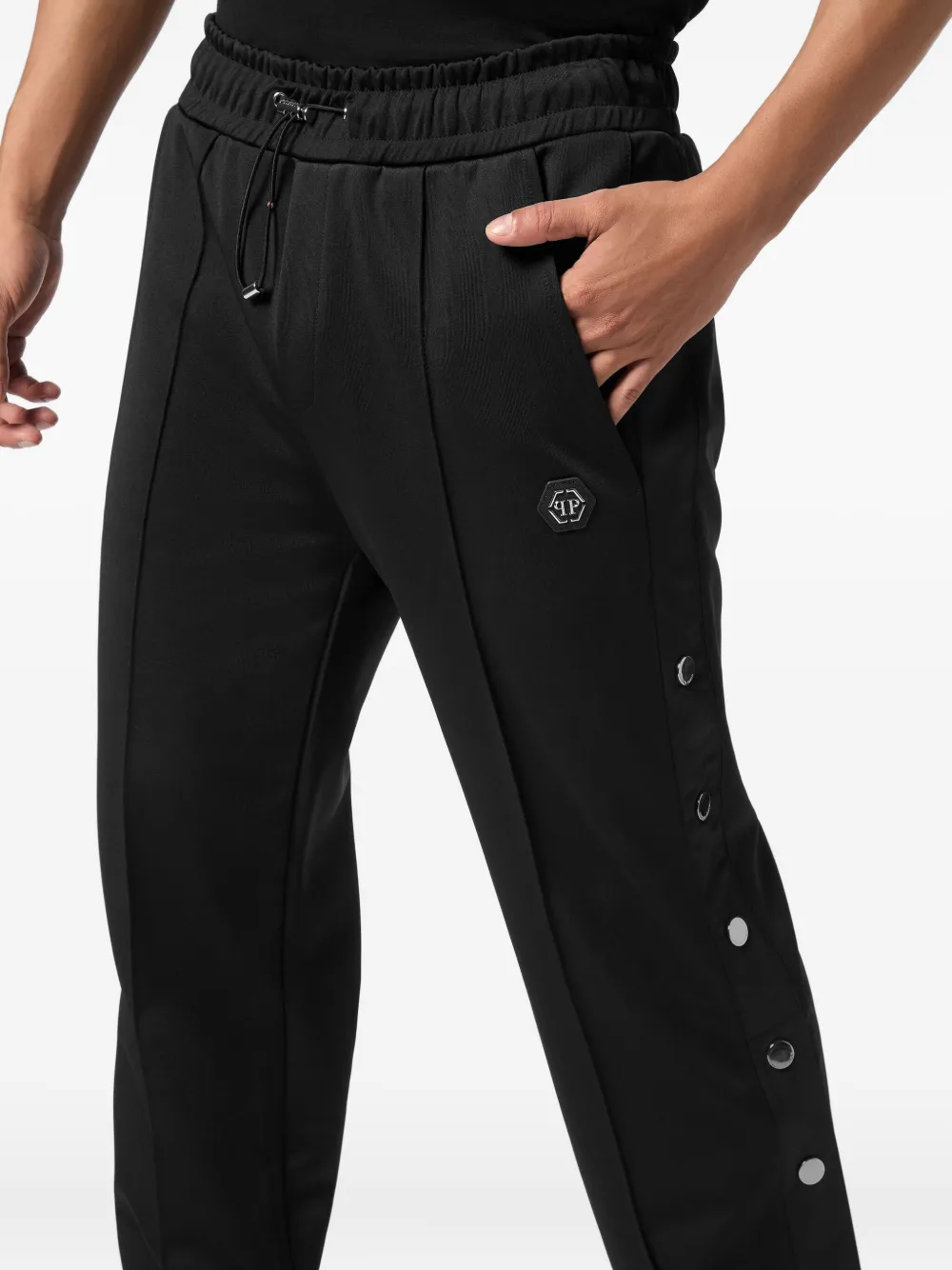 Philipp Plein Trainingsbroek met drukknoopsluiting Zwart