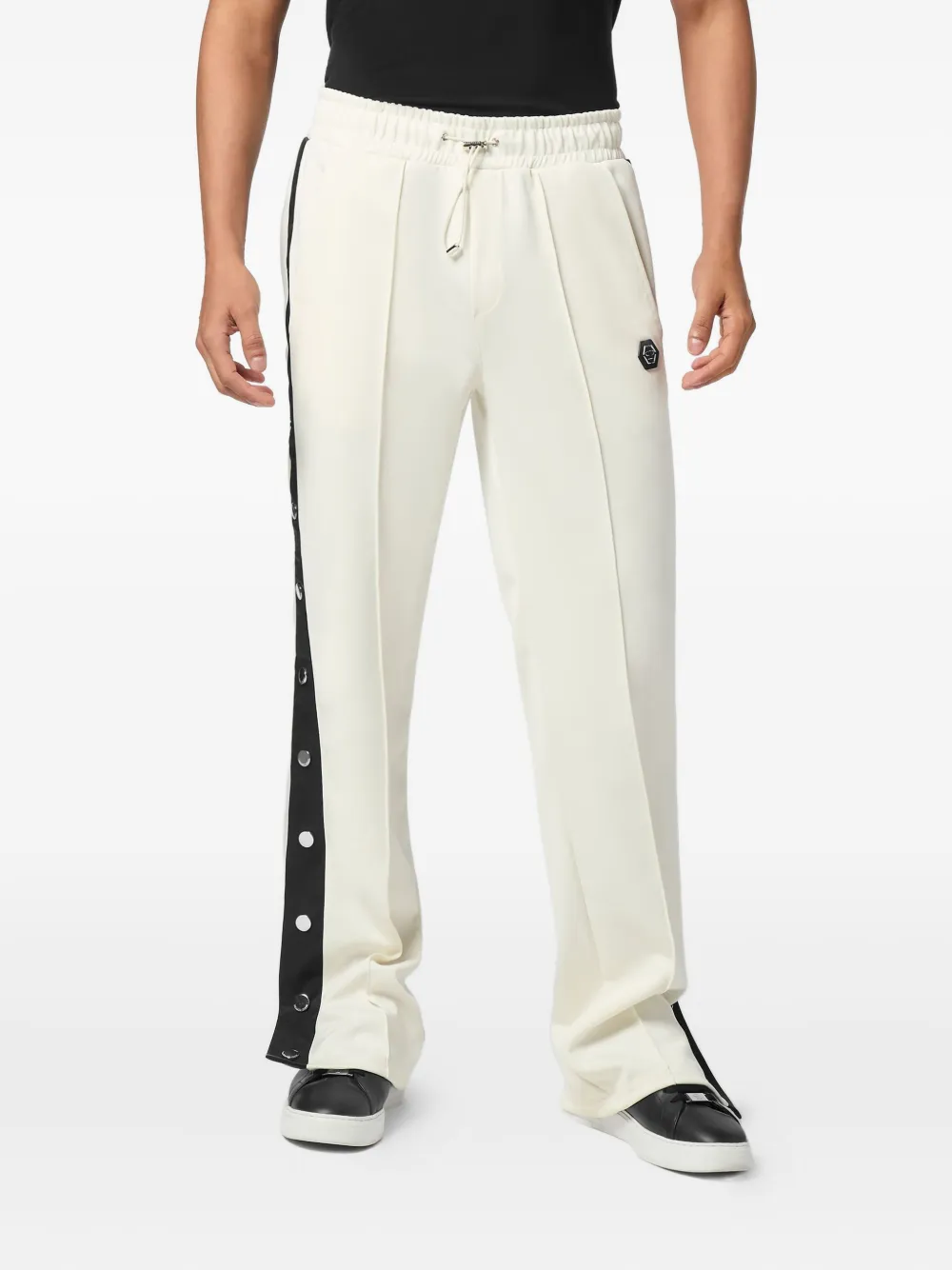 Philipp Plein Trainingsbroek met knoopsluiting en zijstreep - Beige