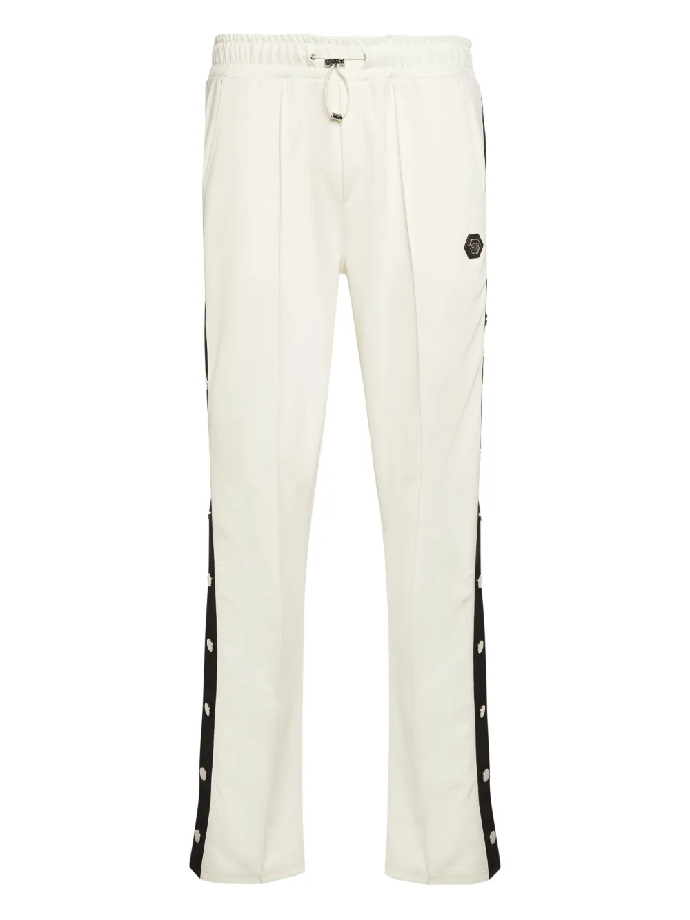 Philipp Plein button-fastening side-stripe track pants | Neutrals | Image 1