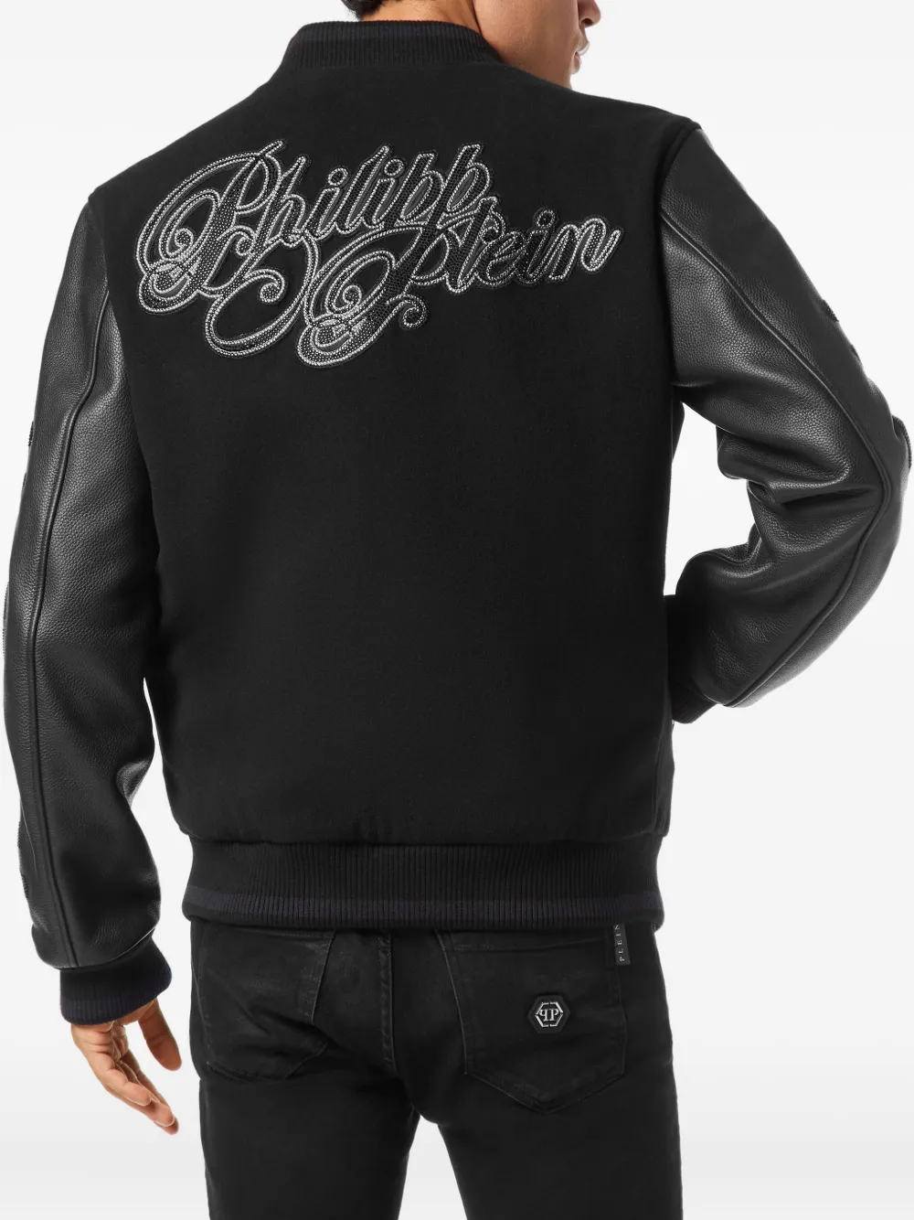 Philipp Plein Bomberjack verfraaid met schedel Zwart