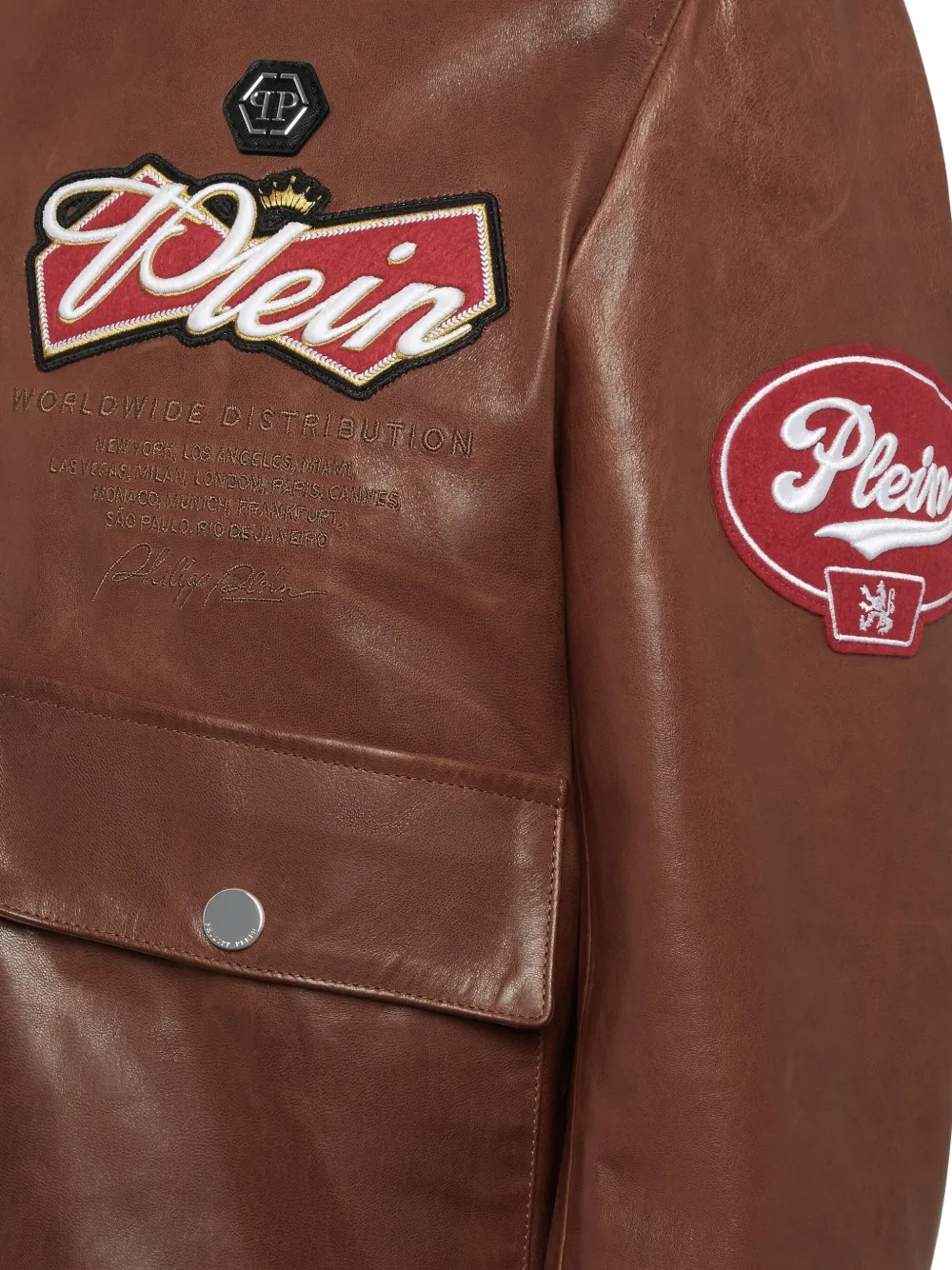 Philipp Plein Jack met borduurwerk Bruin