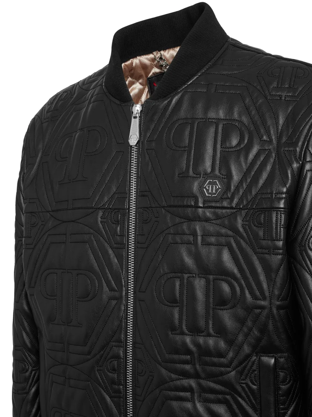 Philipp Plein Bomberjack met monogram-reliëf Zwart