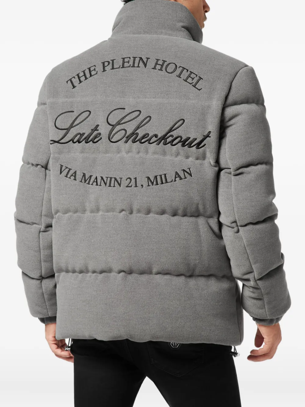 Philipp Plein Gewatteerd donsjack Grijs