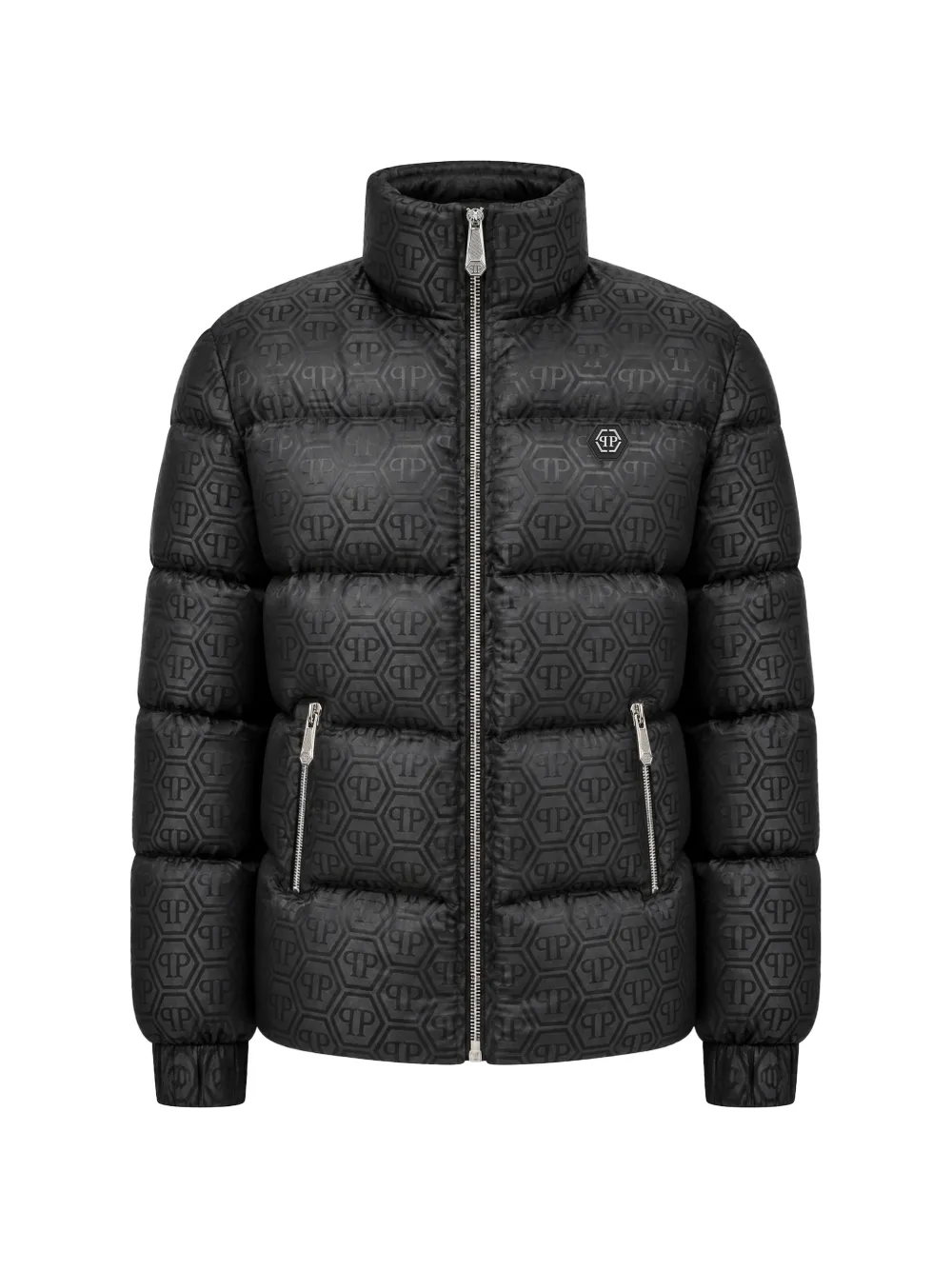 Philipp Plein Donsjack met monogram Zwart