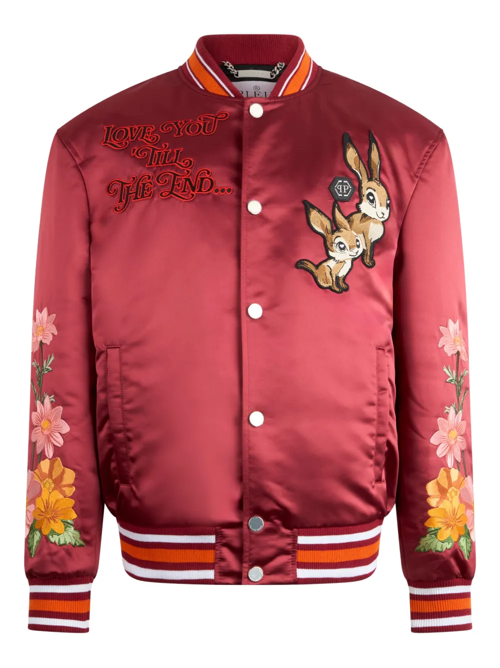 Philipp Plein Bomber con ricamo - Rosso