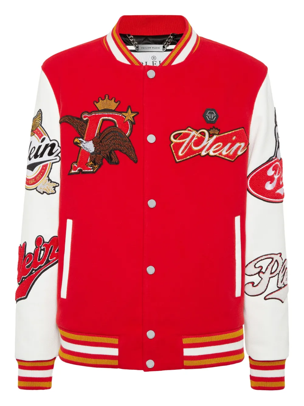 Philipp Plein パッチ スタジアムジャンパー - レッド Philipp Plein パッチ スタジアムジャンパー - レッド