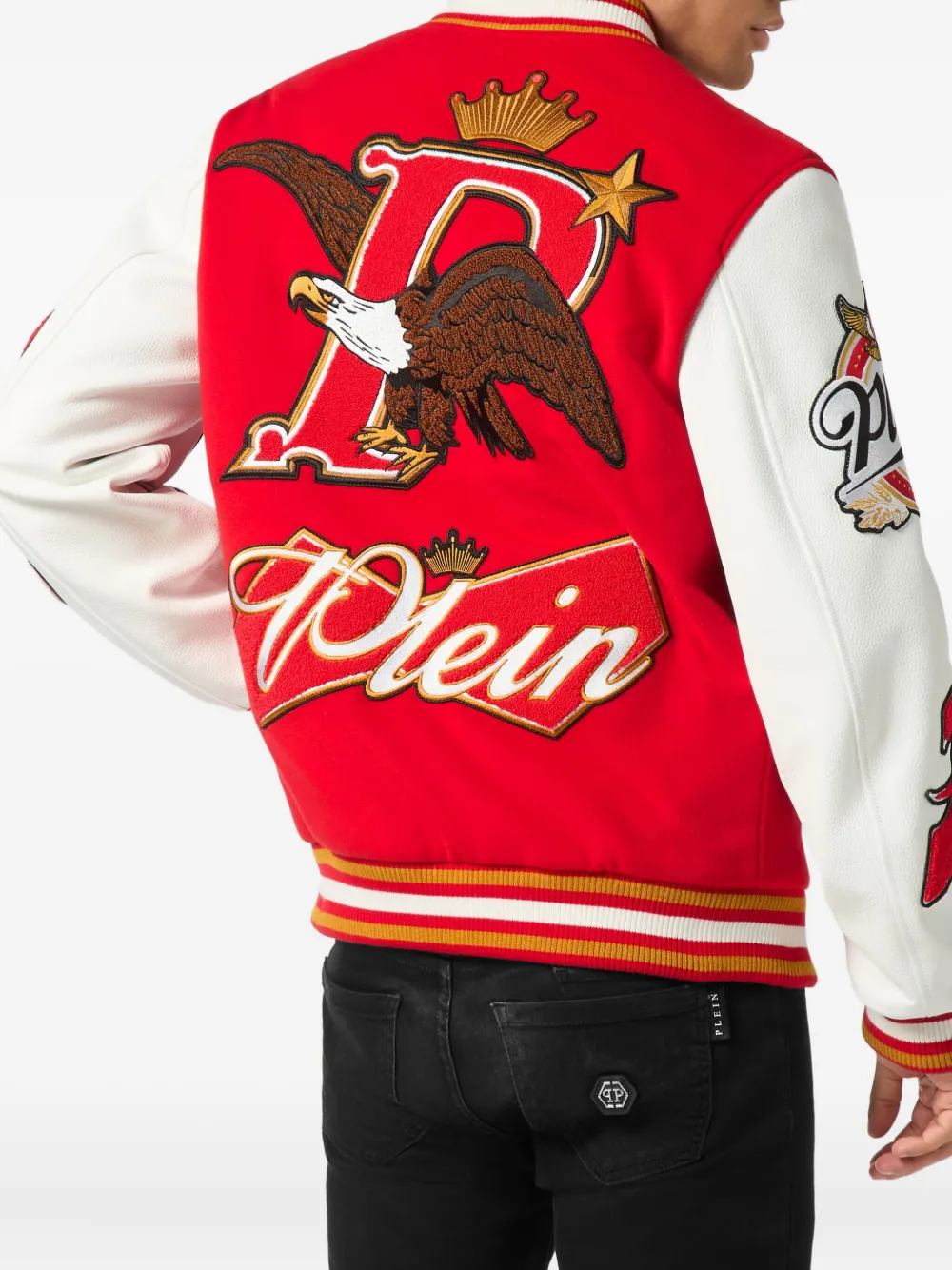 Philipp Plein Bomberjack met patch Rood