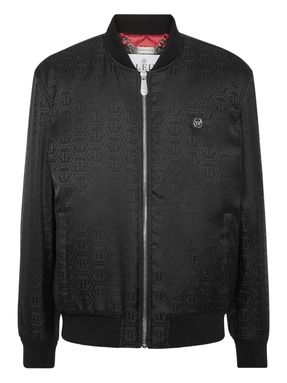 Philipp Plein monogram jacquard bomber jacket | Black | Image 1