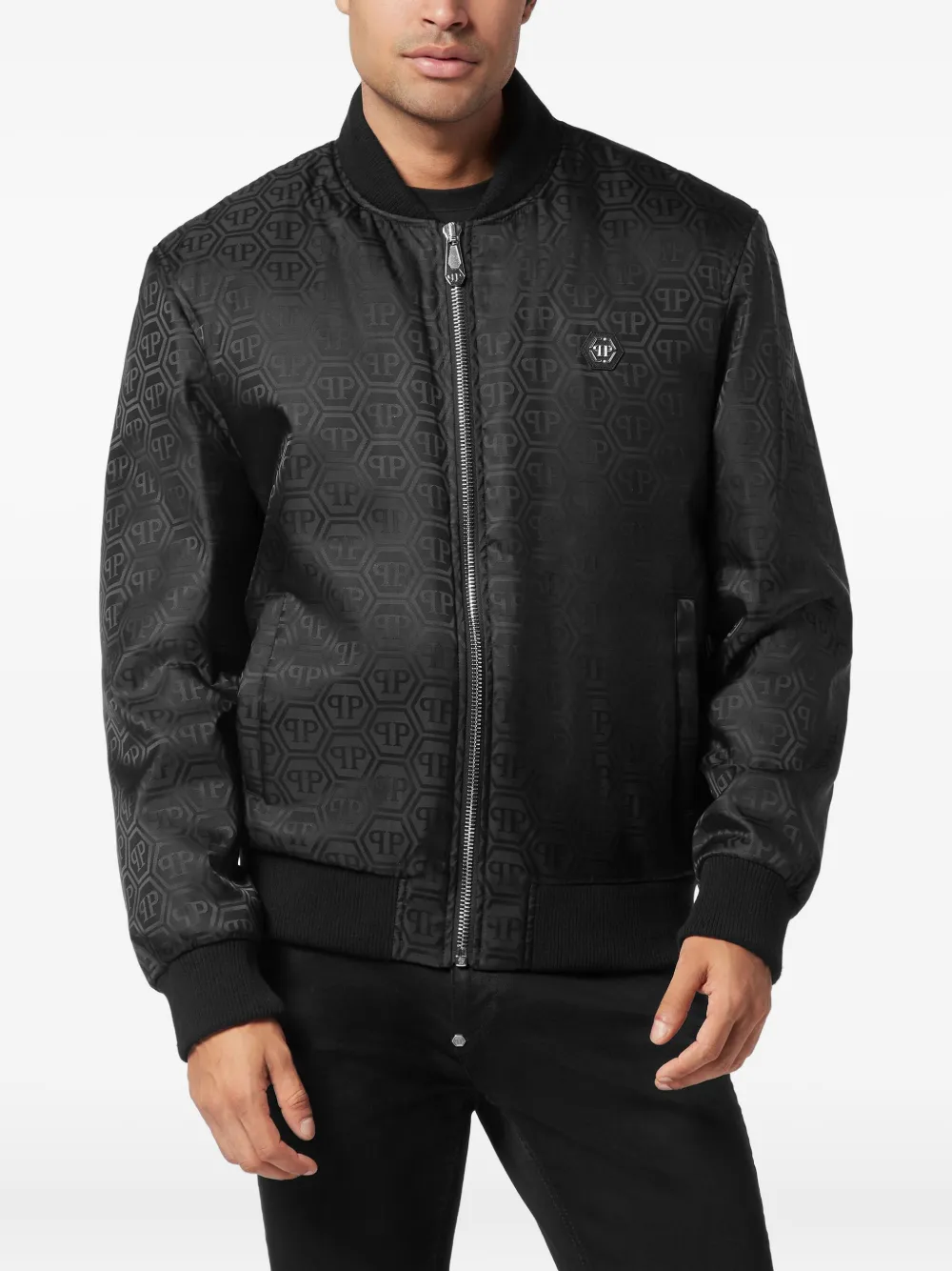 Philipp Plein monogram jacquard bomber jacket | Bomber Jackets | Image 2