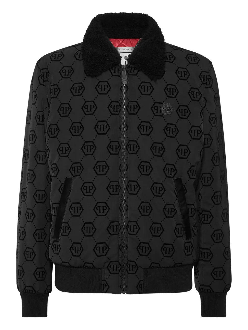 Philipp Plein Bomber con monogramma - Nero