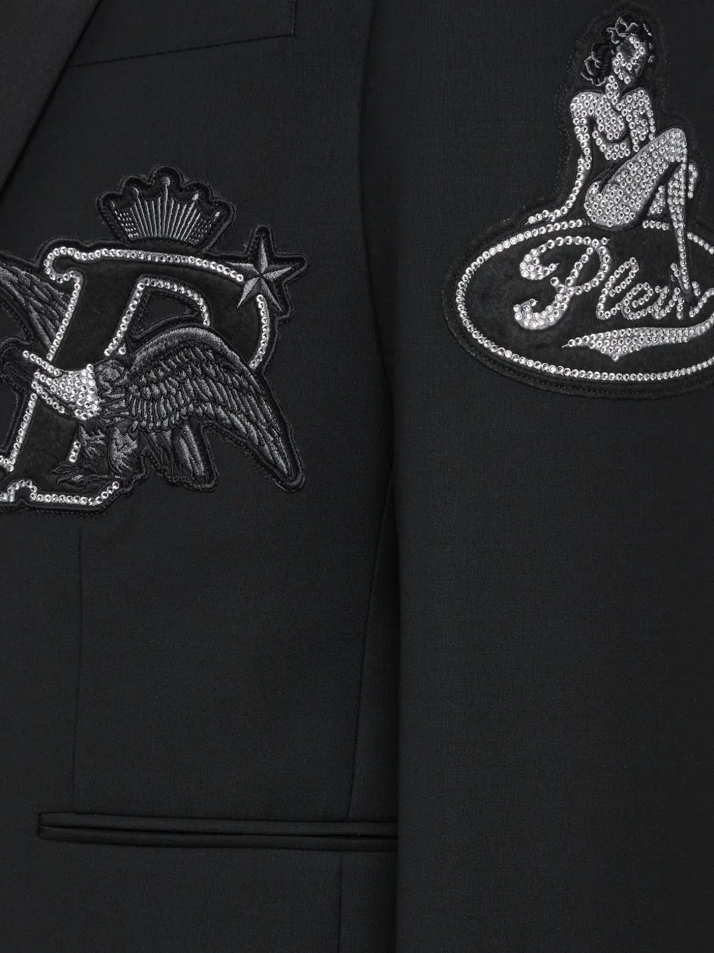 Philipp Plein Blazer met borduurwerk Zwart