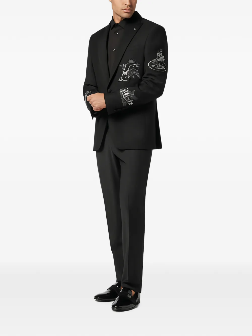 Philipp Plein Blazer met borduurwerk Zwart