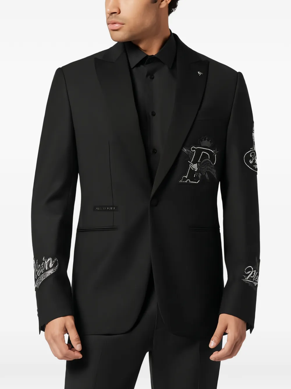 Philipp Plein Blazer met borduurwerk Zwart