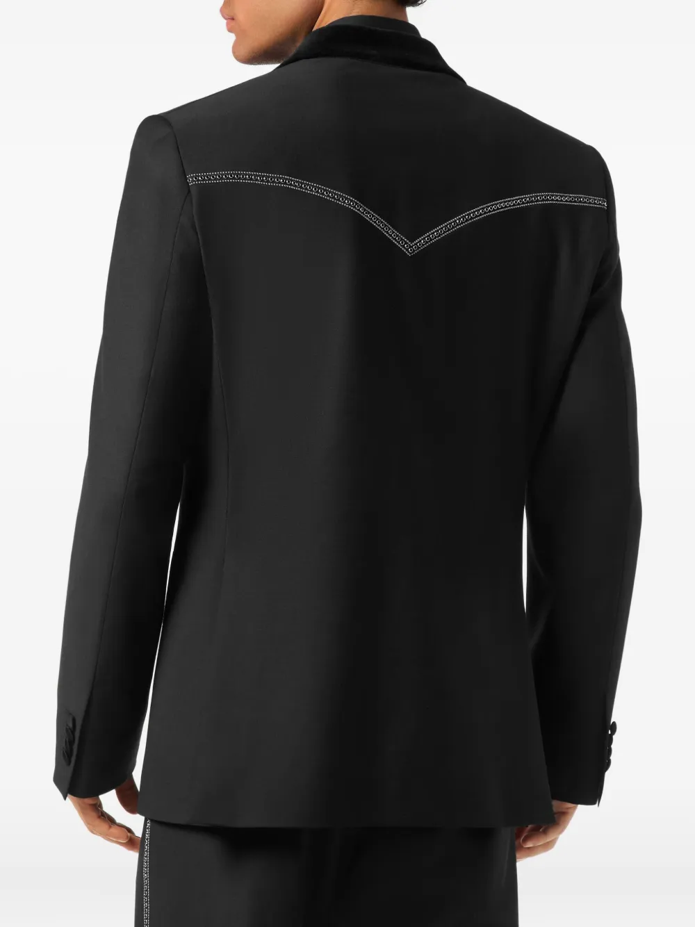 Philipp Plein Lord Fit blazer verfraaid met studs Zwart