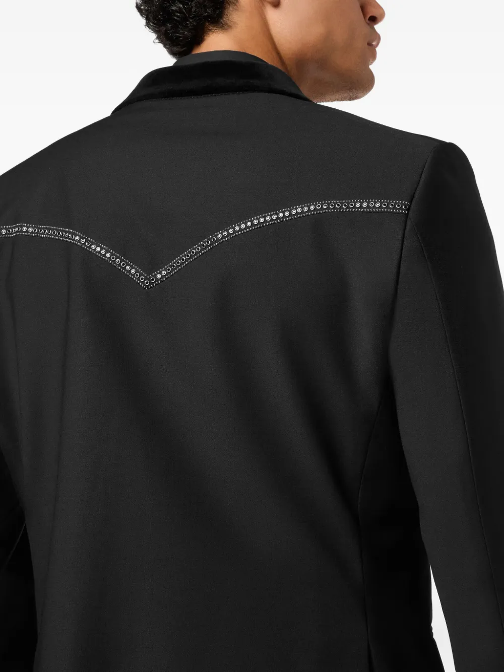 Philipp Plein Lord Fit blazer verfraaid met studs Zwart