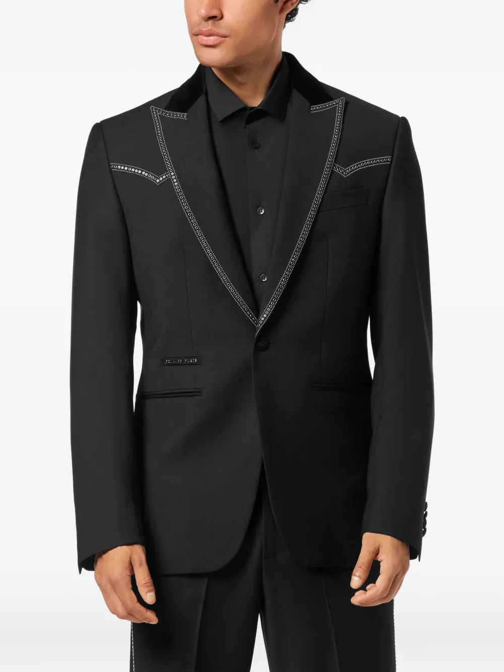 Philipp Plein Lord Fit blazer verfraaid met studs Zwart